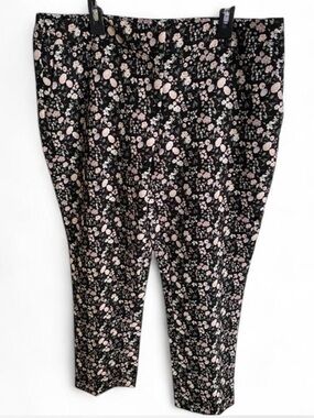Cynthia Rowley Black Floral Cropped Pants